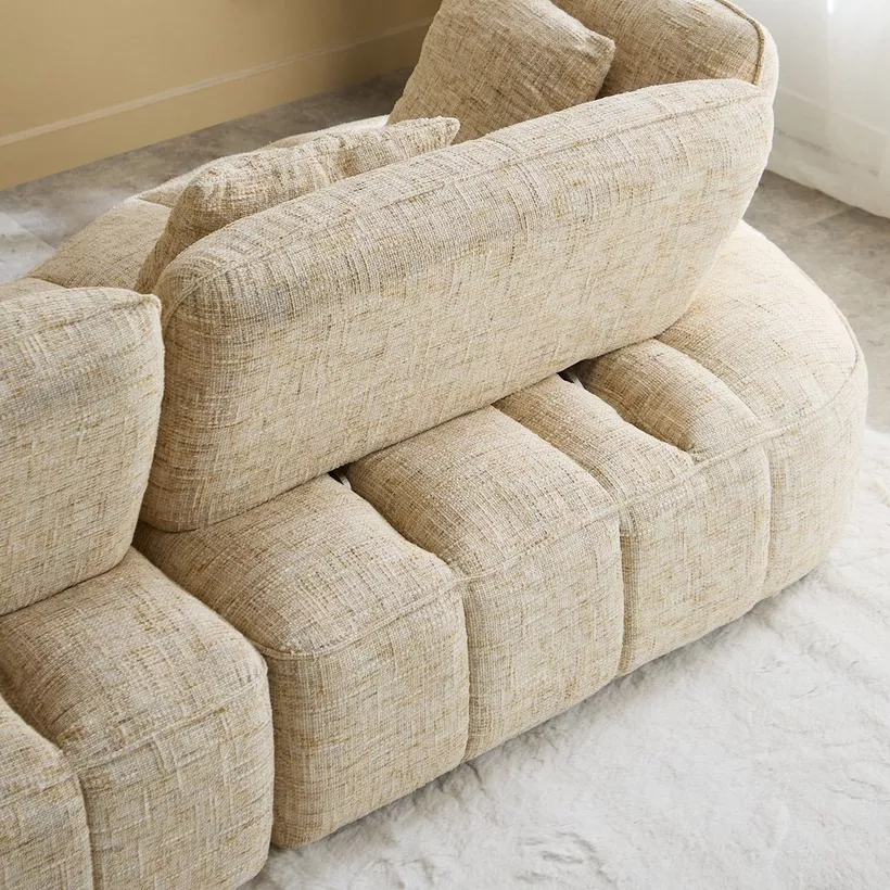 Havana 4-Seater Fabric Sofa with 4 Cushions and Adjustable Backrest - Image 11