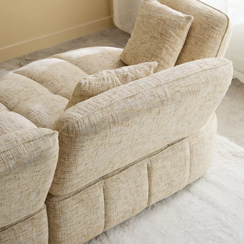 Havana 4-Seater Fabric Sofa with 4 Cushions and Adjustable Backrest - Image 12