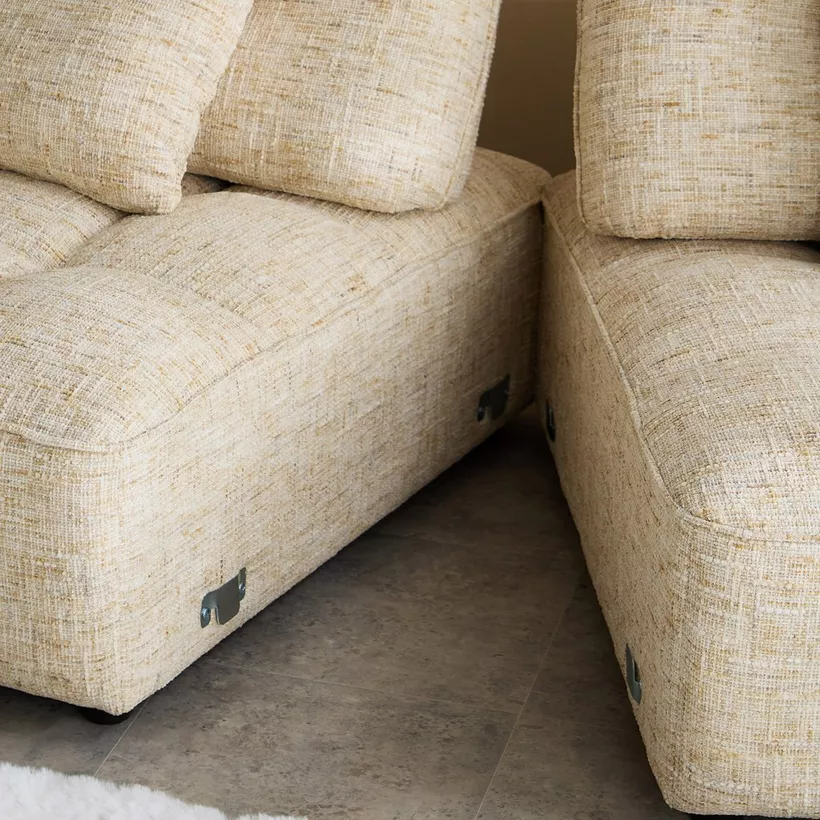 Havana 4-Seater Fabric Sofa with 4 Cushions and Adjustable Backrest - Image 14