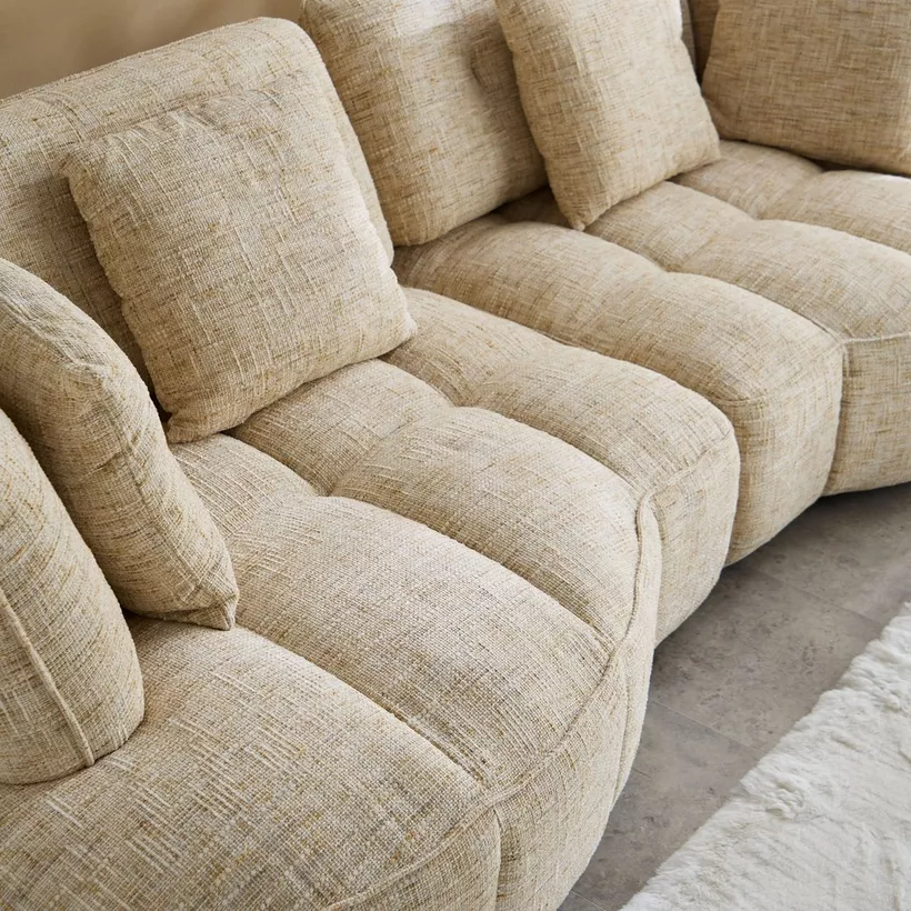 Havana 4-Seater Fabric Sofa with 4 Cushions and Adjustable Backrest - Image 15