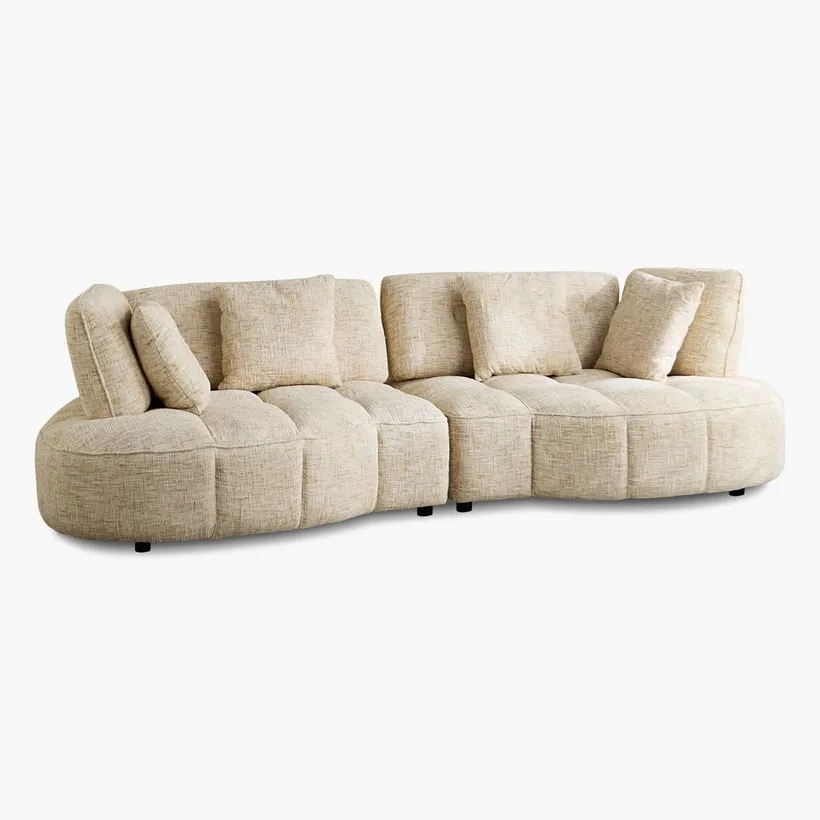Havana 4-Seater Fabric Sofa with 4 Cushions and Adjustable Backrest - Image 17