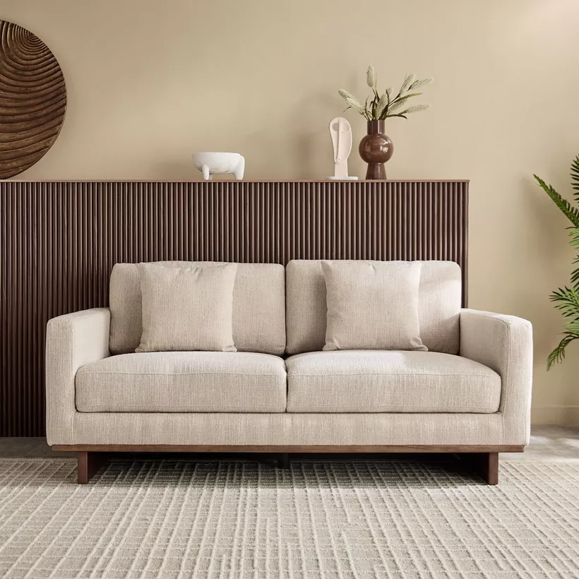 Monza 2-Seater Fabric Sofa with 2 Cushions - Image 3