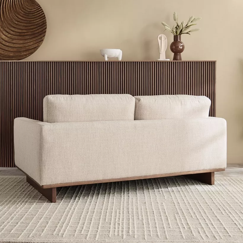 Monza 2-Seater Fabric Sofa with 2 Cushions - Image 4