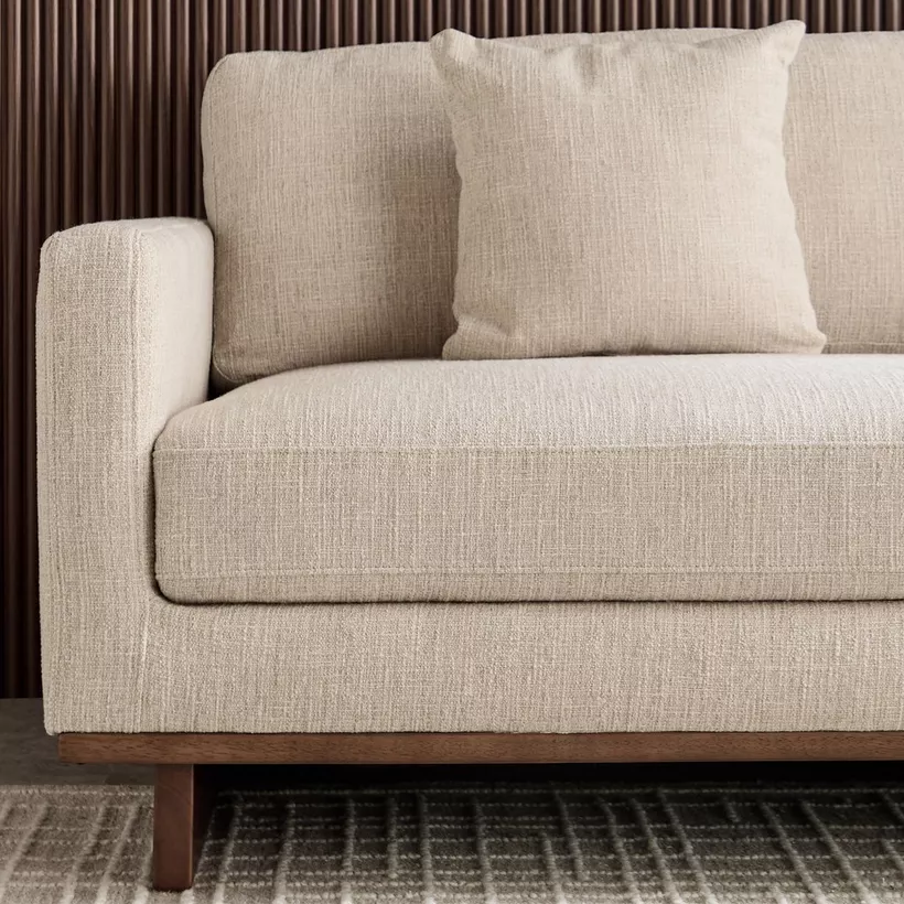 Monza 2-Seater Fabric Sofa with 2 Cushions - Image 6