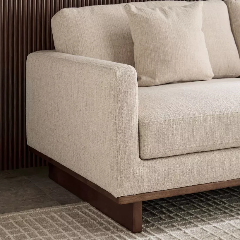 Monza 2-Seater Fabric Sofa with 2 Cushions - Image 7