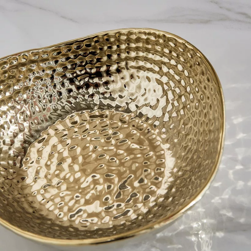 Sansa Duke Ceramic Hammered Finish Bowl - 24x23x8 cm - Image 4