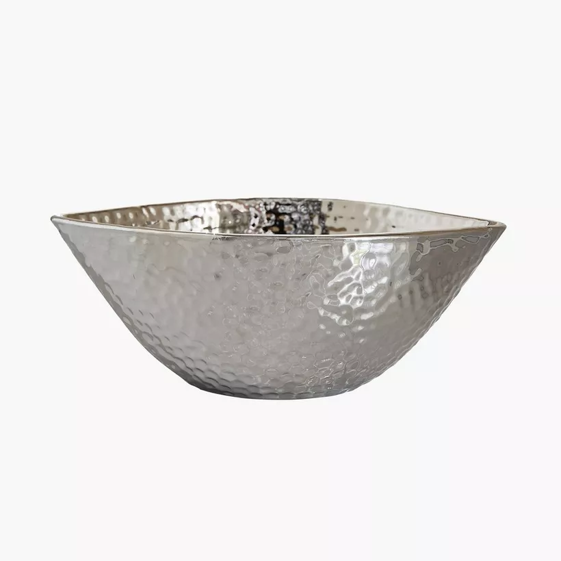 Sansa Duke Ceramic Hammered Finish Decorative Bowl Stand - 20.5x13.5x7.5 cm - Image 2