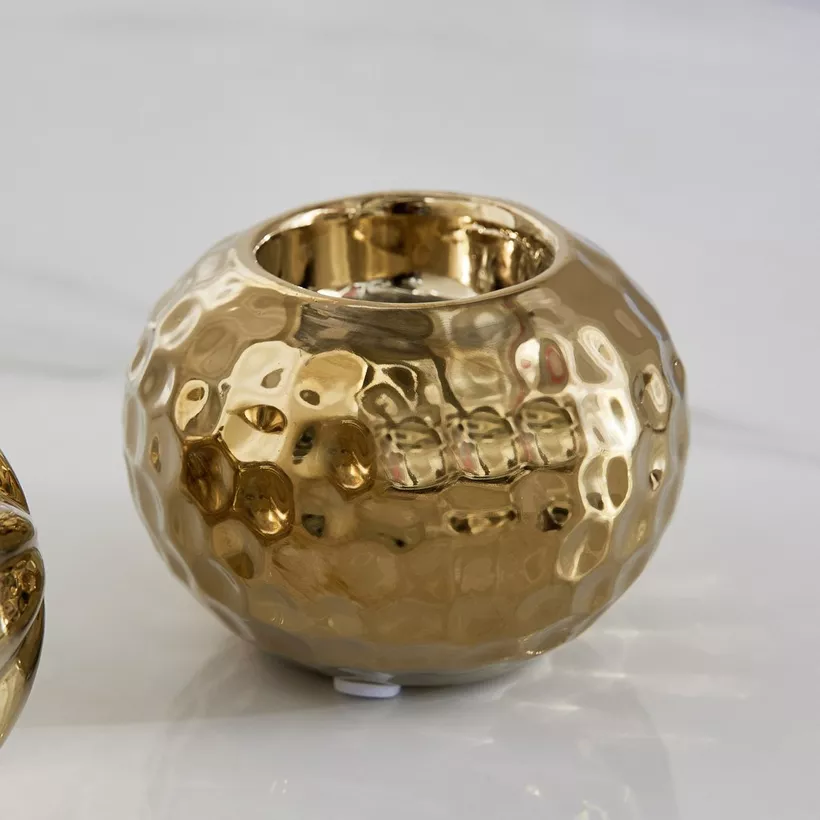 Sansa Duke 3-Piece Ceramic Ball Candleholder Set - 9x9x7 cm - Image 6