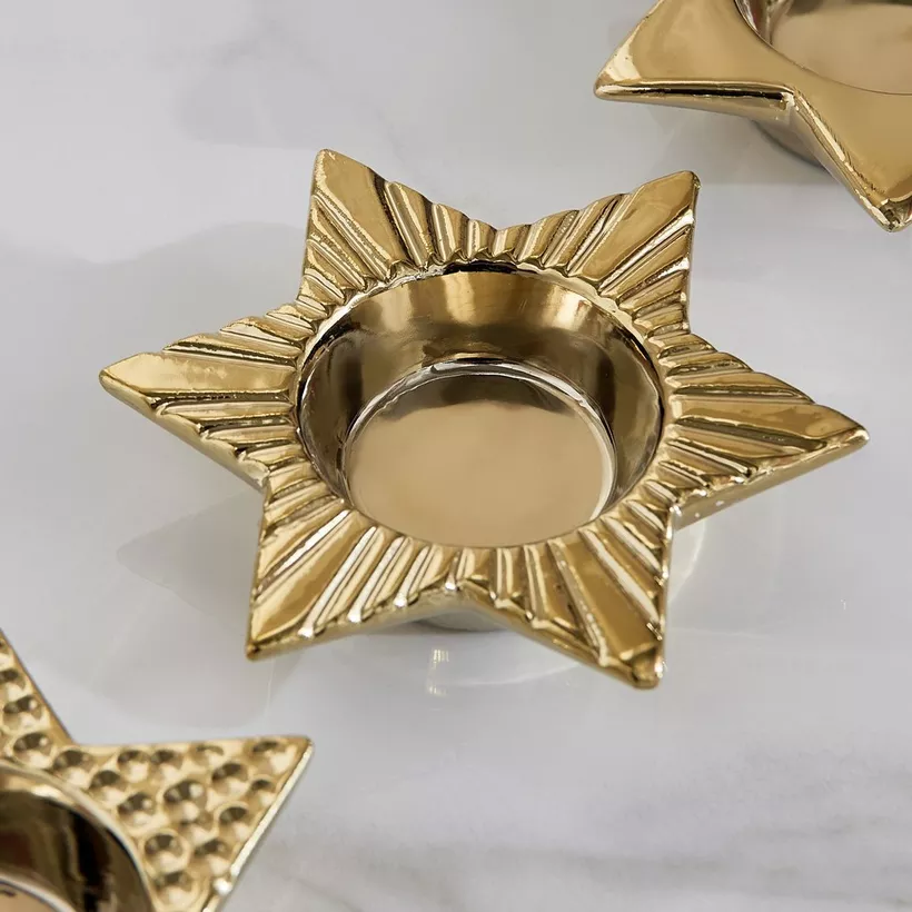 Sansa Duke 3-Piece Ceramic Star Candleholder Set - 11.5x10x2.5 cm - Image 5