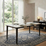 Valeria 6-Seater Sintered Stone Top Dining Table With Solid Wood Base