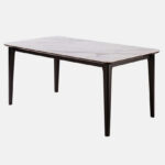 Valeria 6-Seater Sintered Stone Top Dining Table With Solid Wood Base