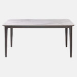 Valeria 6-Seater Sintered Stone Top Dining Table With Solid Wood Base