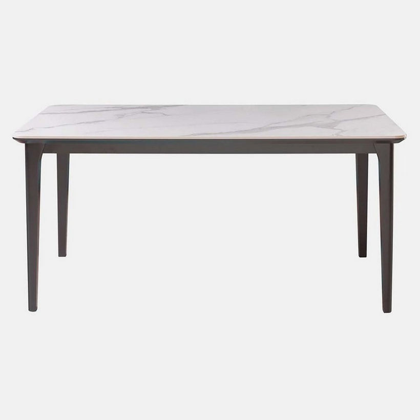 Valeria 6-Seater Sintered Stone Top Dining Table With Solid Wood Base - Image 5