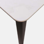 Valeria 6-Seater Sintered Stone Top Dining Table With Solid Wood Base