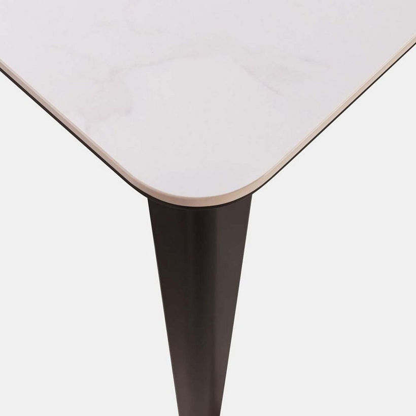 Valeria 6-Seater Sintered Stone Top Dining Table With Solid Wood Base - Image 7