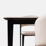 Valeria 6-Seater Sintered Stone Top Dining Table With Solid Wood Base