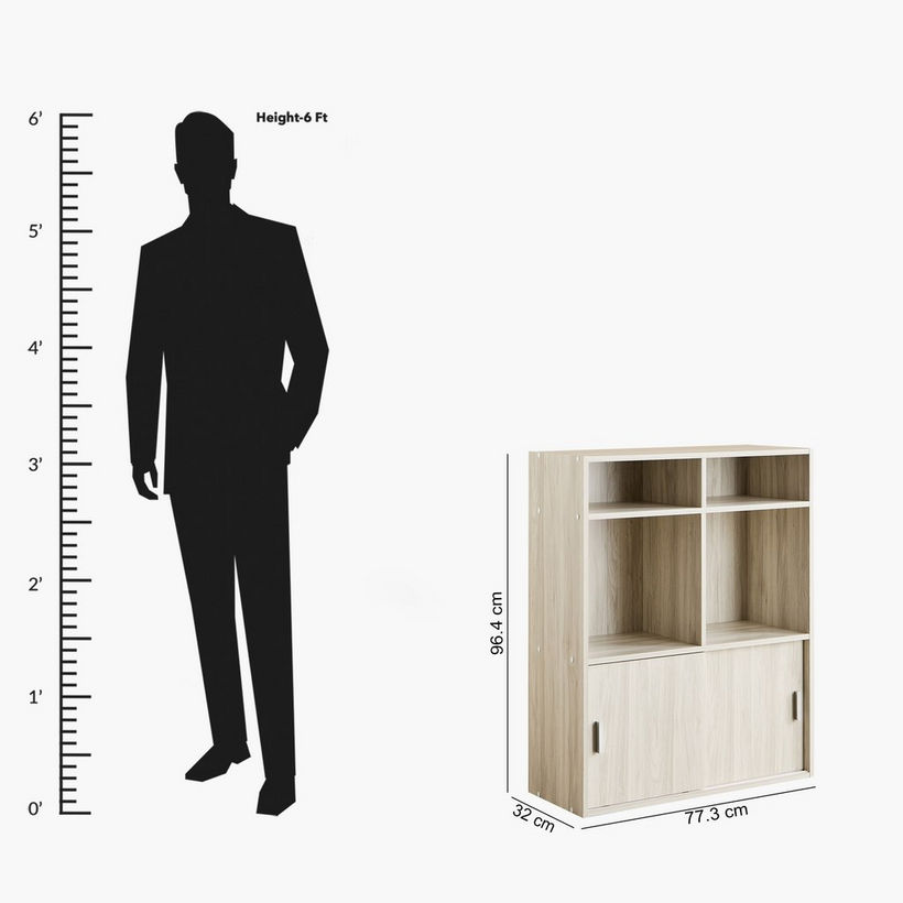Libra 2-Door Sliding Multipurpose Cabinet with 2 Shelves - Image 2