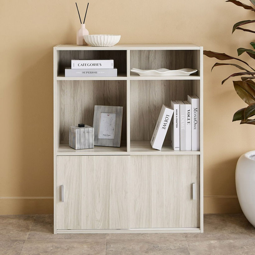 Libra 2-Door Sliding Multipurpose Cabinet with 2 Shelves - Image 3