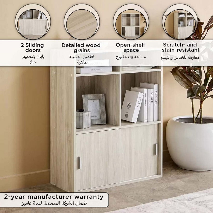 Libra 2-Door Sliding Multipurpose Cabinet with 2 Shelves - Image 13