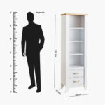 Movo Sky 2-Drawer Tall Bookcase with Display Cabinet