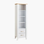 Movo Sky 2-Drawer Tall Bookcase with Display Cabinet