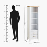 Movo Sky 2-Drawer Tall Bookcase with Display Cabinet