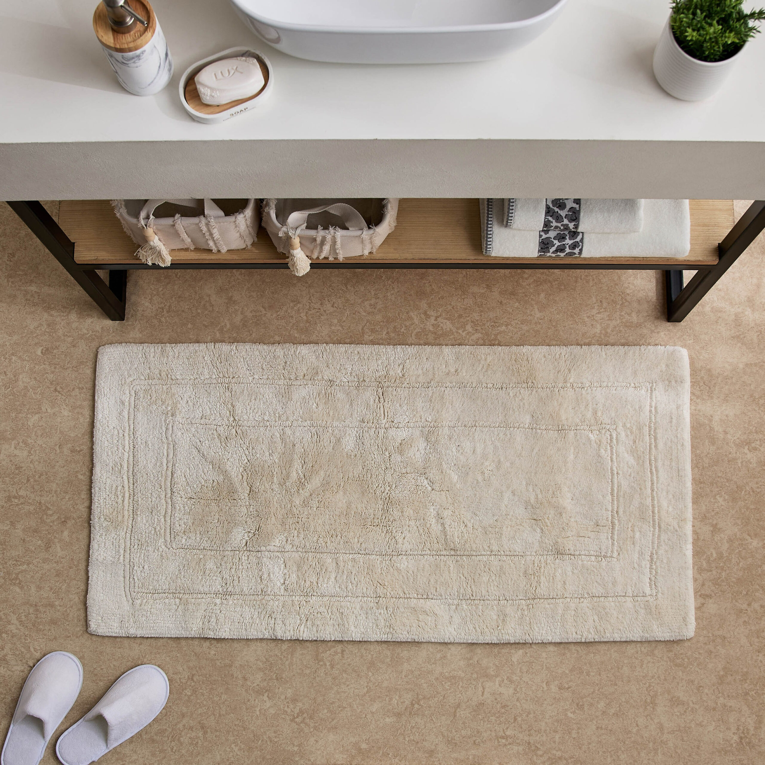 Luxy Bliss Daytona Reversible Cotton Bath Mat - 60x120 cm