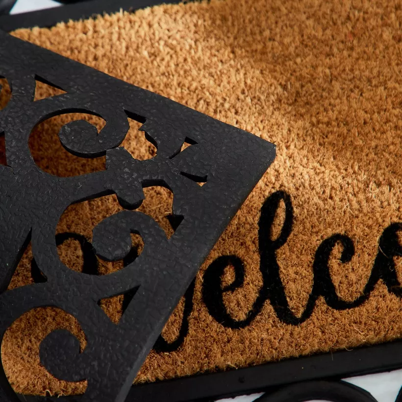 Welcome Moulded Coir and Rubber Doormat - 45x75 cm - Image 2