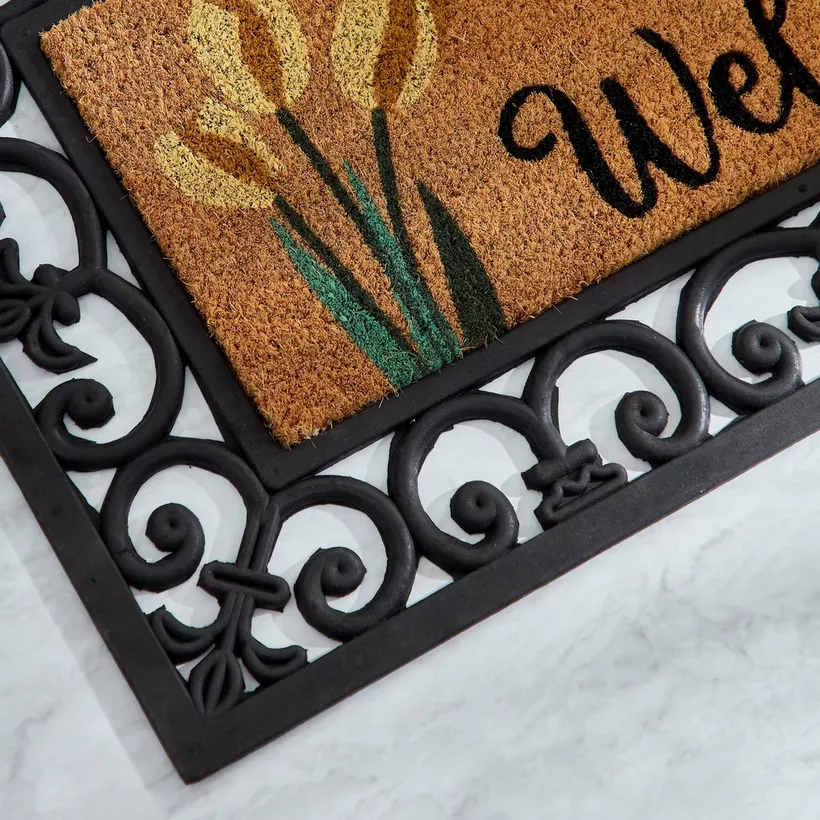 Welcome Moulded Coir and Rubber Doormat - 45x75 cm - Image 4