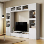 Riva Arena Left and Right Fixable Door Display Cabinet with Glass
