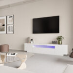Livia Low TV Unit for TV's upto 78 inches with LED Lights