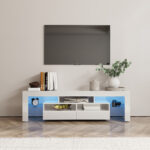 Movo Lupin Low TV Unit for TVs up to 70 inches with LED Lights