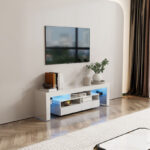 Movo Lupin Low TV Unit for TVs up to 70 inches with LED Lights