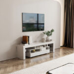 Movo Lupin Low TV Unit for TVs up to 70 inches with LED Lights