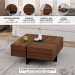Remi 4-Ways Opening Drawers Coffee Table