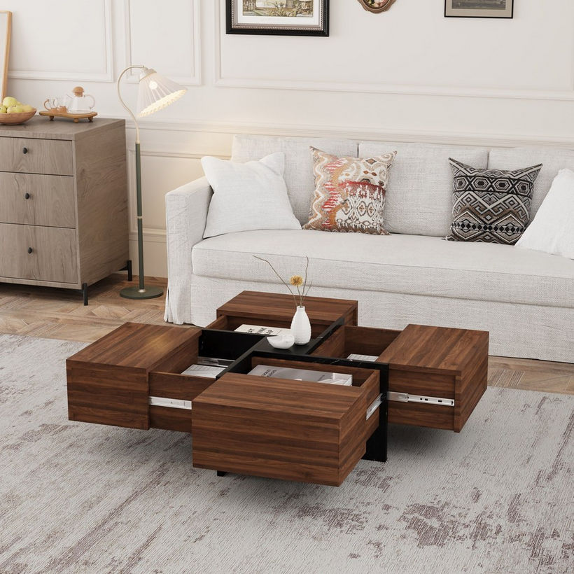 Remi 4-Ways Opening Drawers Coffee Table - Image 3