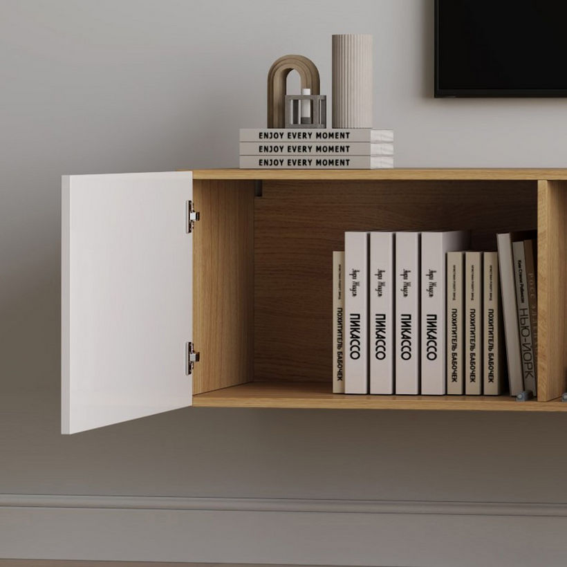 Riva Opera 1.8 Metre 3-Door Wall Mounted TV Unit For TVs up to 75 inches - Image 4