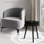 Movo Eden End Table with Bluetooth Speaker and USB Charging Port