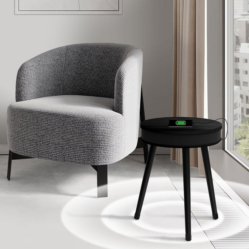 Movo Eden End Table with Bluetooth Speaker and USB Charging Port - Image 5