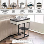 Delta Rectangle End Table with Bluetooth Speaker and USB Charging Port