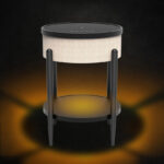 Ambre Round End Table with Bluetooth Speaker and USB Charging Port