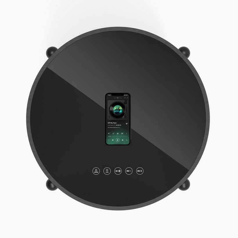 Ambre Round End Table with Bluetooth Speaker and USB Charging Port - Image 6