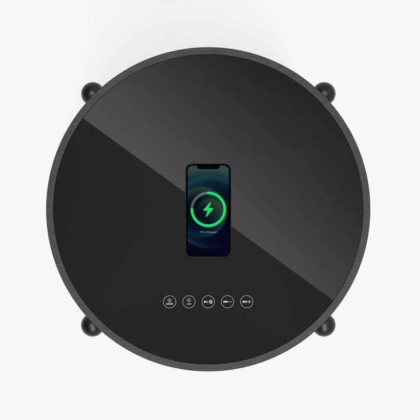 Ambre Round End Table with Bluetooth Speaker and USB Charging Port - Image 7