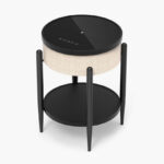 Ambre Round End Table with Bluetooth Speaker and USB Charging Port
