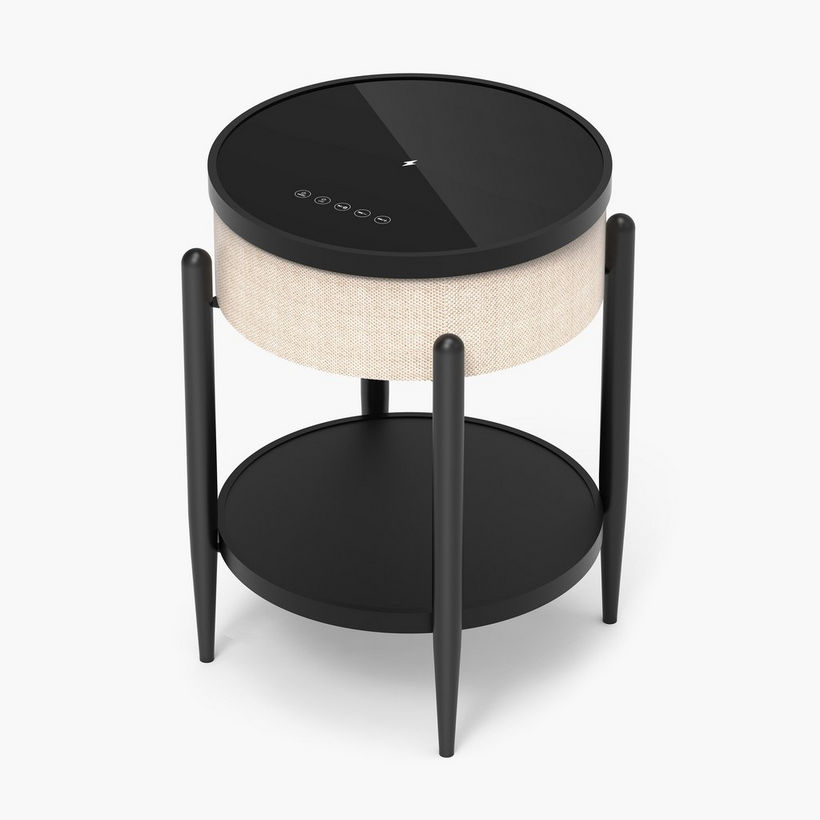 Ambre Round End Table with Bluetooth Speaker and USB Charging Port - Image 9