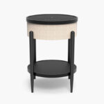 Ambre Round End Table with Bluetooth Speaker and USB Charging Port