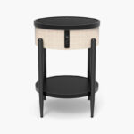 Ambre Round End Table with Bluetooth Speaker and USB Charging Port