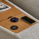 Orlando Fabric Wireless C-Type Charging Console with Bluetooth Speaker and Storage