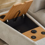Orlando Fabric Wireless C-Type Charging Console with Bluetooth Speaker and Storage