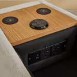 Orlando Fabric Wireless C-Type Charging Console with Bluetooth Speaker and Storage